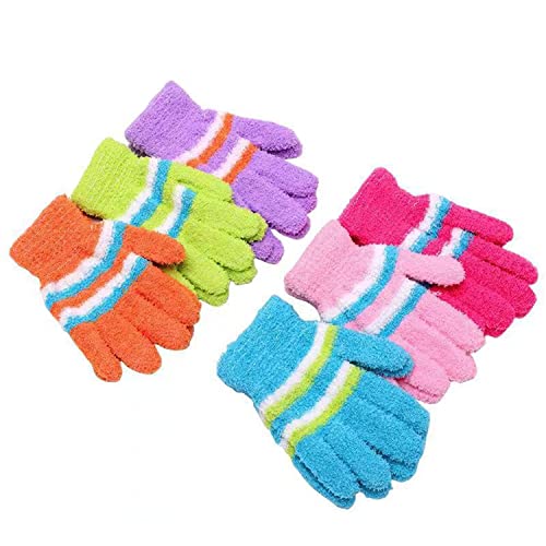 KEELYY 6 Paar Strickhandschuhe Winter Warme Handschuhe Magische Handschuhe Stretch Vollfinger Handschuhe, Einheitsgröße für Teenager und Erwachsene Cover