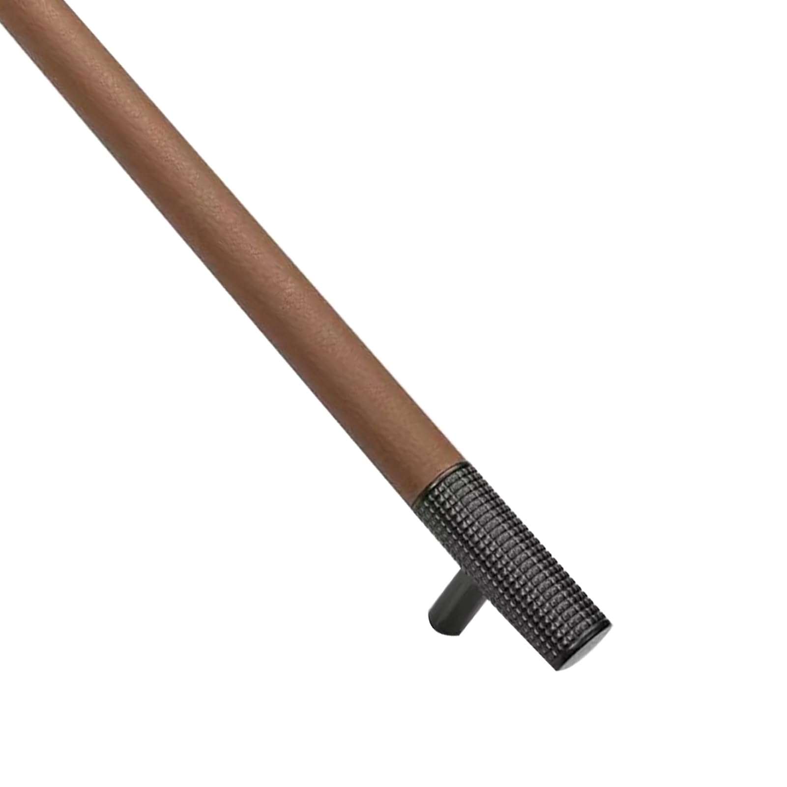 DSWZLQDXB Cabinet Pulls Aluminium Alloy+Leather Cabinet Knobs Country Style Handle for Dresser,Drawer Door Kitchen Hardware Home Door Levers Striped (Brown,Hole spacing 192mm)