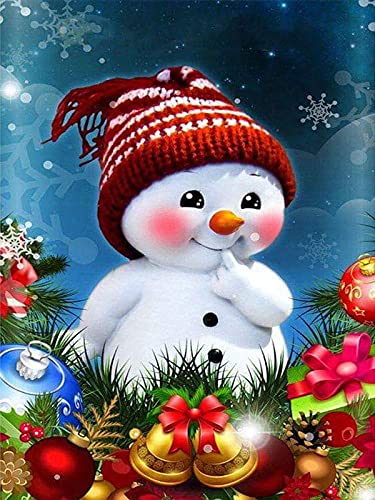 TUNAON DIY 5D Peinture Animé Diamond Kits, Painting par Numéros, Mosaïque, Point de Croix, Broderie Diamant, Peintures Décoratives (Bonhomme/Noël)