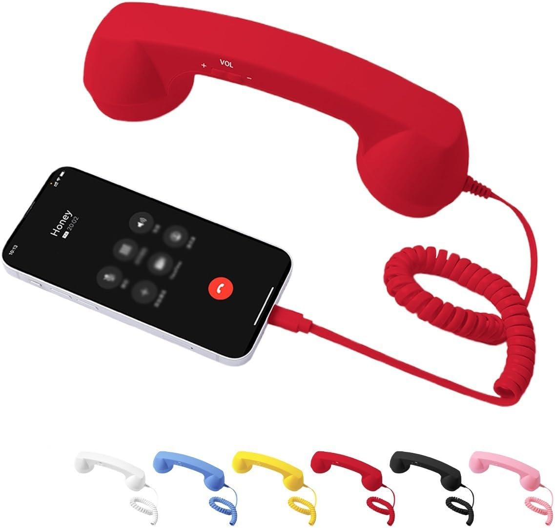 Teléfono retro 2026, nuevo tipo C, receptor de mango fijo de estilo retro con micrófono altavoz, adaptador de teléfono vintage a teléfono fijo para