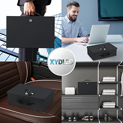 Xydled Fire Resistant Safe Fire Safe Box With Key Lock For Home Office Security Storage For Valuables Documents,12.8 X 8.5 X 4.5 Inch,Black #TOP6