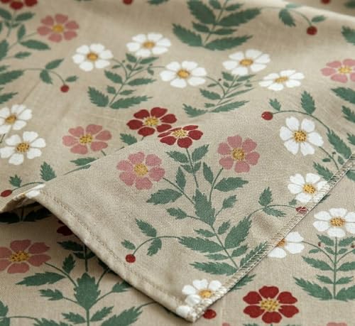 Image of DECOMIZER 240 TC Microfiber Soft Cotton Printed Single Bed Bedsheet for Diwan Bed, Size 60 Inches X 90 Inches, 152 X 230 cm with 1 Large Size Pillow Covers - BeigeLeafFlower