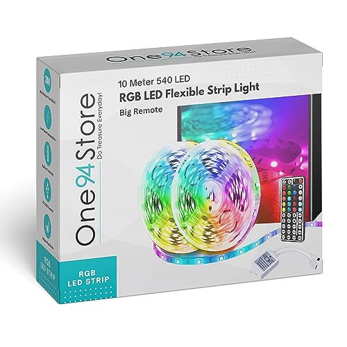 Image of One94Store Plastic Smart Remote 5050 Rgb Led Strip Light 10M 540 Led Flexible Multicolor Lighting With Usb Controller For Tv Backlight, Bedroom, Diwali, Ceiling&Home Decor (10 Meter, 54 Led /M)
