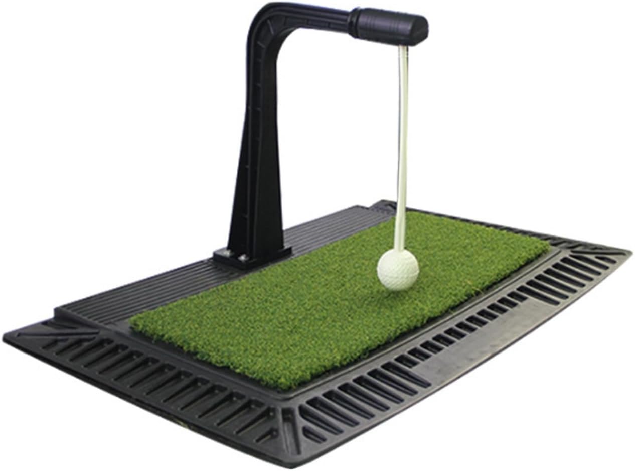 Golf Swing Trainer Compatible with All Golf Clubs, Real Impact Practice Mat for Swing Path Analysis, Height Adjustable Hitting Trainer and Groover Aid for Indoor Outdoor Training