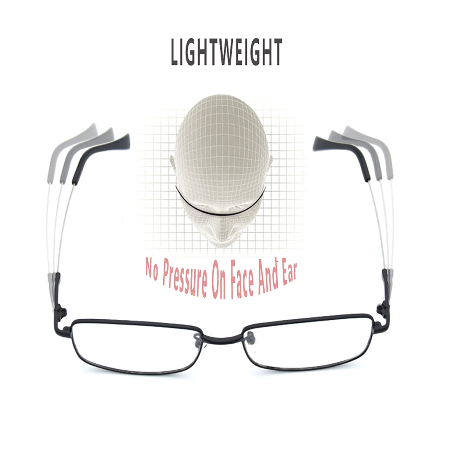 Photochrome Lesebrille, Computerbrille aus Titanlegierung mit Blaulichtfilter, Gleitsichtbrille für Damen Herren