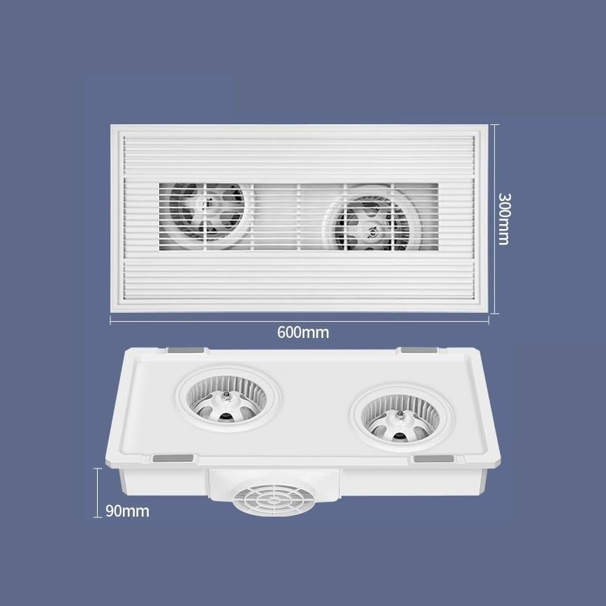 Ventilador de ventilación Ultra Thin 9cm con motor dual, ventilador integrado de techo 30x60 para cocina y baño, silencioso y potente miniatura 2