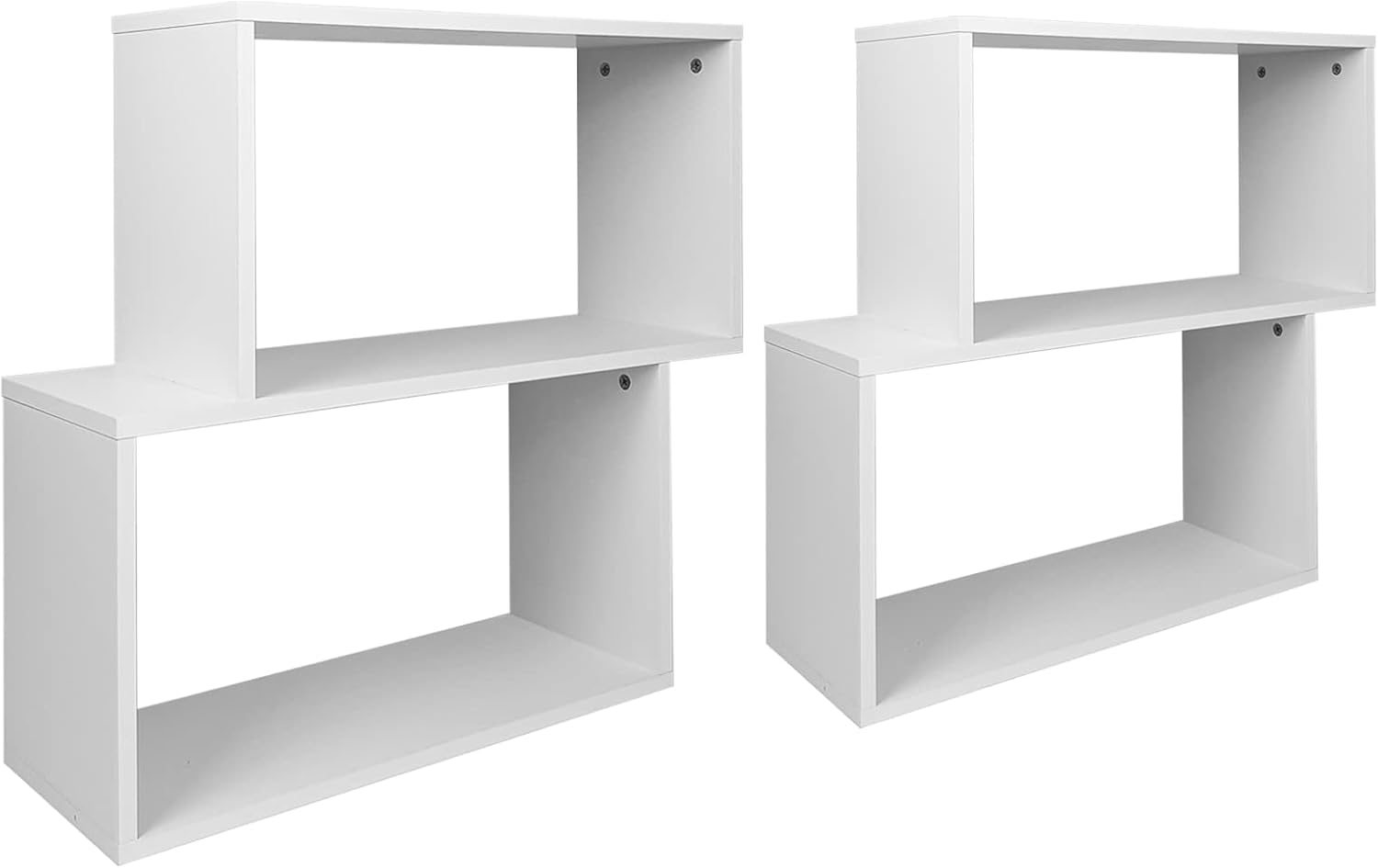 Giantex Set of 2 3tier Geometric Bookshelf White, 28’’ Tall Wood S