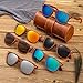 Personalized Wooden Sunglasses with Leather Case,Dark Polarized Lenses,Suitable for Both Men and Women,Bridesmaid Gift,Men's Gift,Gift for Her,Wedding Gift