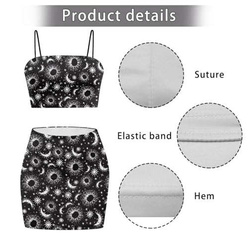 Image of 2025 Sexy Spaghetti Strap Crop Tops and Bodycon Skirt Casual 2 Piece Set S-4XL