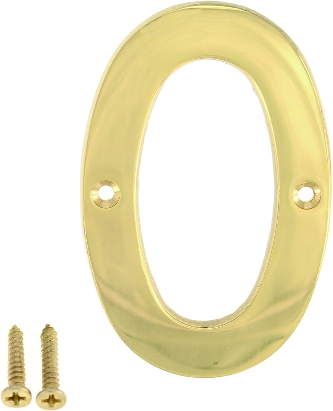 ZW Hardware A200 3 Inch Bright Brass House Number 0