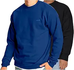 Kit 2 Casaco Moletom Gola Redonda Masculino Careca Blusa de Frio Flanelado Algodão