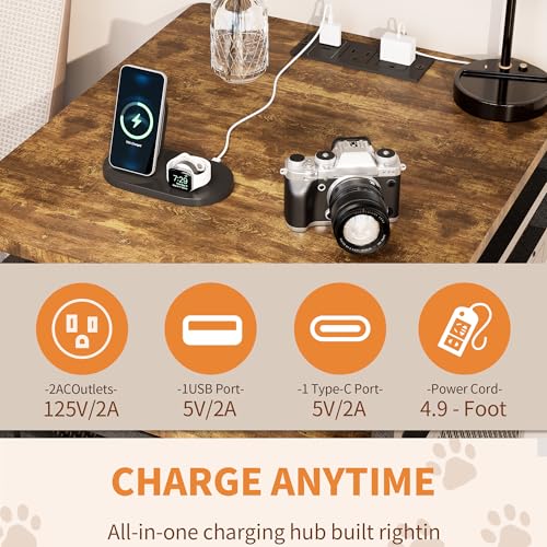 Dog Kennel Furniture, Wooden Dog Crate End Table, Heavy Duty Dog Crate, Decorative Pet Crate Dog Cage Thick Iron Wire Chew-Proof Steel-Tube Dog Cage, Indoor Pet Crate End Table with Pet Mat - Image 4