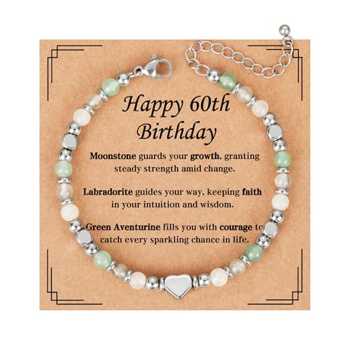 Pavkki 60th Year Old Birthday Gifts for Women Best Friend Friendship BFF Bestie Sister Bracelets Gifts for Friend Sister Retirement Mom Daughter WifeDecorations by Pavkki - Used condition - US$14.28