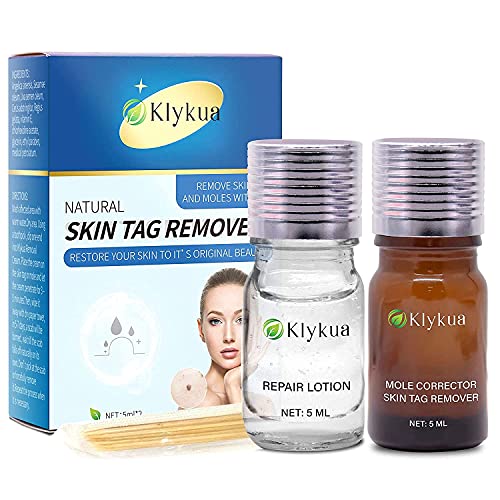 Skin Tag Remover, Mole Remover and Repair Lotion Set, Safe and Gentle Skin Tag Treatment and Mole Corrector, Premium Natural Ingredients by KLYKUA