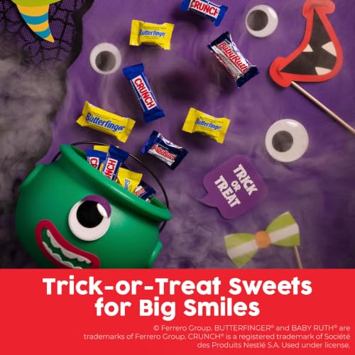 Butterfinger, CRUNCH and Baby Ruth Minis Halloween Candy Bars Bulk, 9.5 oz | Halloween candy bulk individually wrapped, mini candy bars variety pack for trick-or-treating, office sharing & parties - image 3