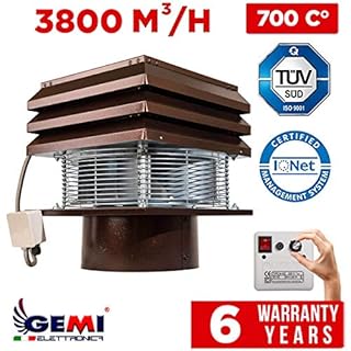 Gemi Elettronica Chimney Fan for Round Flue 30 cm - Fireplace Exhaust Draft Inducer for Professional Barbecue BBQ