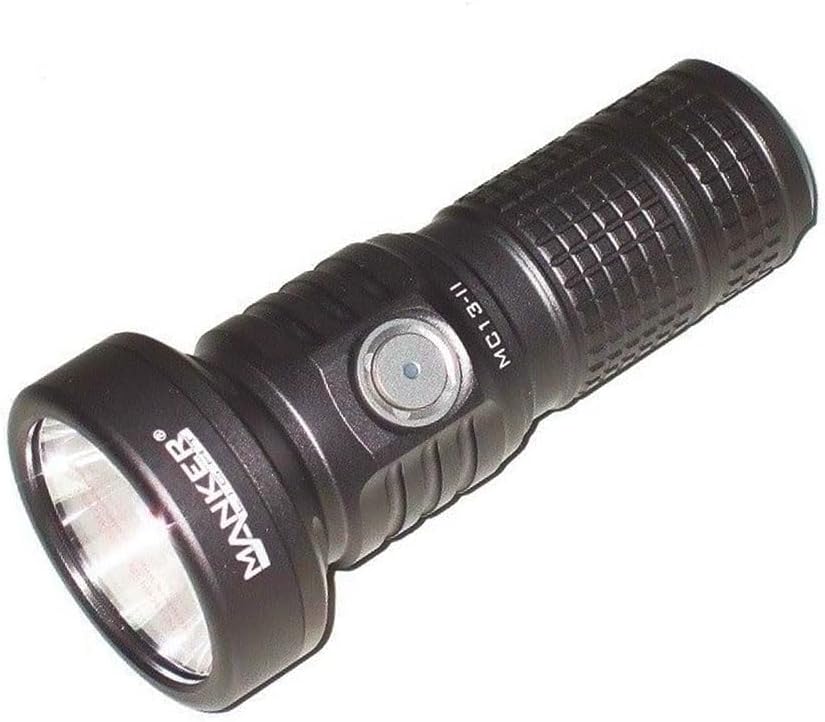 MANKER MC13 II (High-end Version) Rechargeable Adjustable Body Compact Flashlight,SBT90.2 LED 4000 Lumen 600m Beam Distance (Excluded Battery) (Dark Grey)