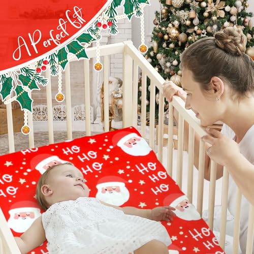 Image of UOMNY Santa Claus Crib Sheet Christmas Fitted Crib Sheets Baby Sheet for Standard Crib and Toddler Mattresses Nursery Bedding Sheet Crib Mattress Sheets for Boys and Girls 1 Pack Space Toddler