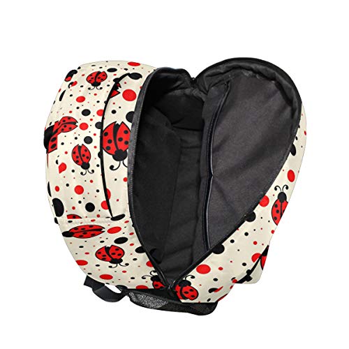 ALAZA Ladybugs Polka Dot Large Backpack Personalized Laptop iPad Tablet Travel School Bag with Multiple Pockets4