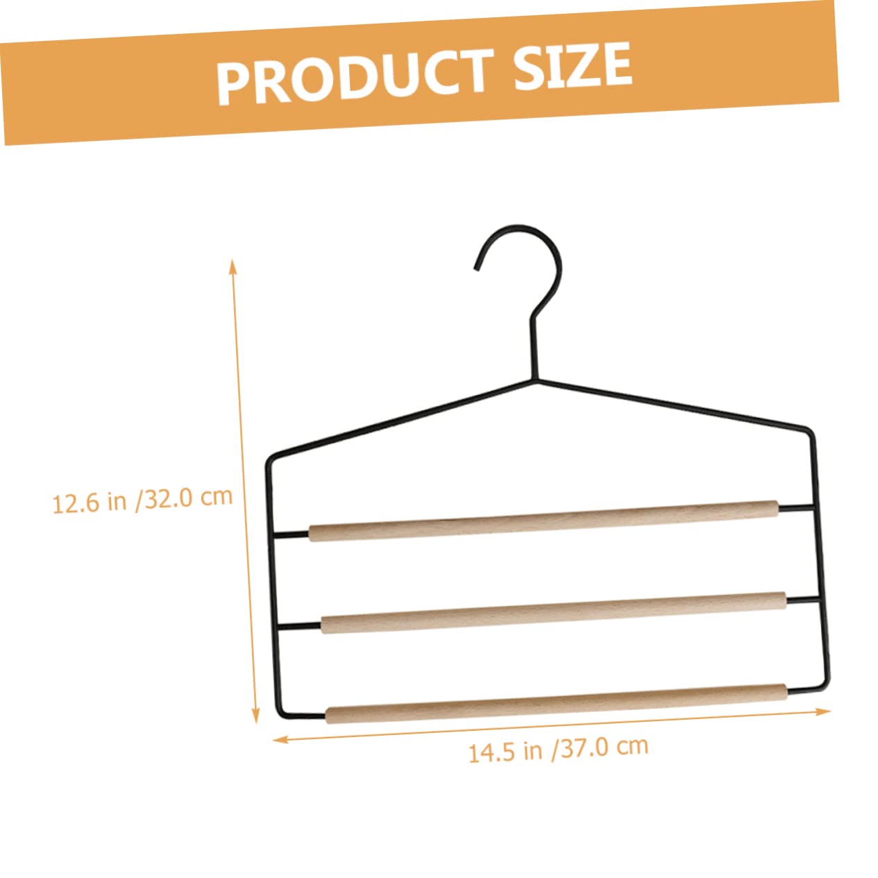 Unomor Wrought Iron Wooden Trousers Hanger Space Pants Clothes Hangers Closet Pants Hanger Suit Hanger Belt Organizer for Wall Clothing Racks for Home Leveler Sizer High Manganese Steel