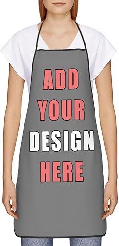 Delantal personalizado Añadir texto Foto Logo, Delantal de cocina de chef personalizado para grandes regalos
