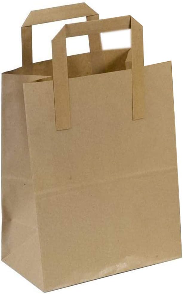 The Paper Bag Company 18 x 23 x 9 cm Paper Carrier Bags with Flat