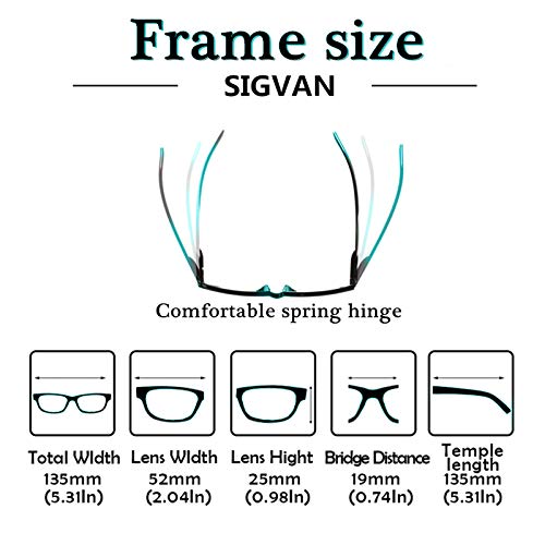 5 Pack Spring Hinge Reading Glasses Rectangular Fashion Quality Readers for Men and Women (5 Pack Mix, 2.5)
