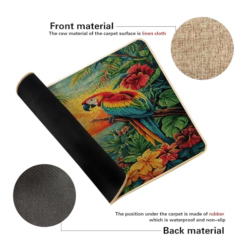 Paillasson extérieur lavable noir motif oiseaux pour terrasse