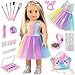 UNICORN ELEMENT 15 Pcs 18 Inch Girl Doll Accessories Clothes Makeup Set - Doll Dress with Makeup Stuff for My Our Life Journey Generation Girl Doll Clothes and Accessories