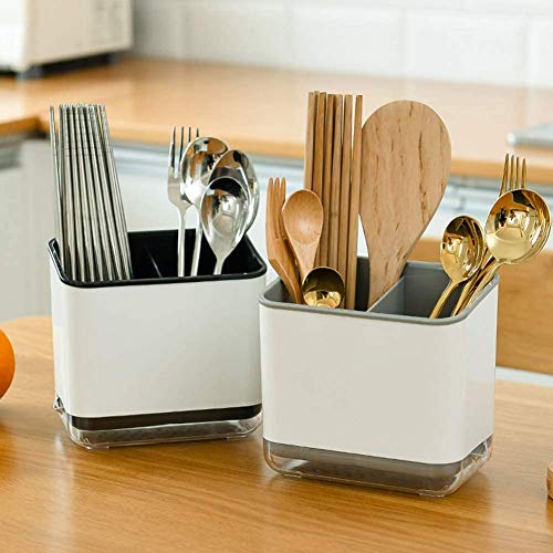 Image of HARI Utensil Cutlery Drainer Sink Caddy (Green) | Lightweight Sink Organizer with Removable Drip Tray | Perfect for Drying and Storing Chopsticks, Spoons, Knife, Forks & Other Cutlery