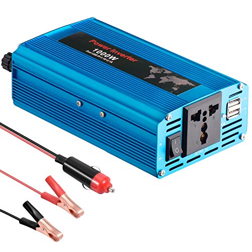 Car Power Inverter - HK GT 1000W Power Inverter DC 12V to 110V AC Converter 4.2A Dual USB Ports Car/Truck/RV Power Adapter with Cigarette Lighter Car Charger Modified Sine Wave Inverter