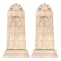 Operitacx 2er Set Holzkonsolen Dekorative Regalwinkel aus Massivholz, Geschnitzte Holzornamente (13x6x3cm), Rustikale Zierelemente für Möbel, Kamin & Wandregal, Vintage Design (Hellbraun)