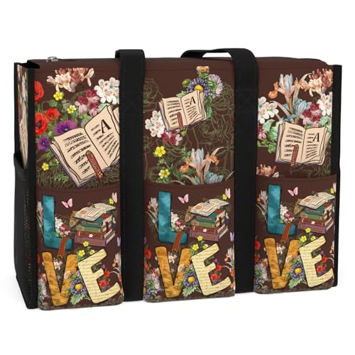 Bolso tote impermeable con múltiples bolsillos y cremallera de 84hoods, regalo para mujeres amantes de los libros y bibliotecarias miniatura 1