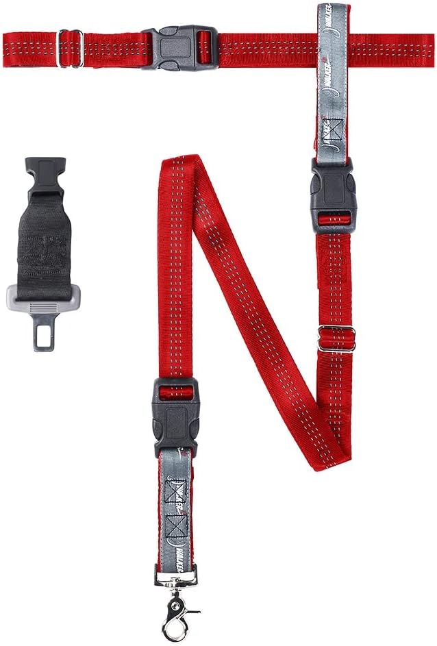 JWalker Dog 4-in-1 Hands-Free Walking Utility Dog Leash (Mountain Gray, Large 1" Wide)