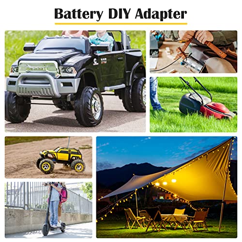 Image of 2 Packs Power Wheel Adapter for Dewalt 20V Battery Adapter Power Wheel Battery Converter Kit with Fuses & Wire Terminals, 12AWG Wire, Power Connector for DIY Rc Car Toys, Robotics and Rc Truck