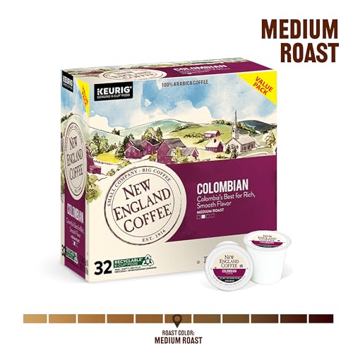 Image of New England Coffee Colombian Supremo Single Serve Pods 32 Count (Pack of 4)
