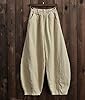 IXIMO Women's Casual Cotton Linen Baggy Pants with... #4