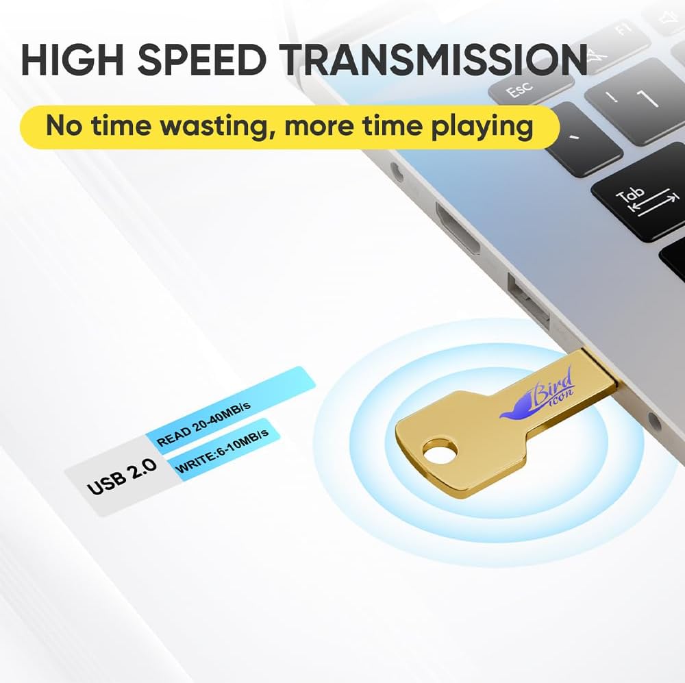 64GB 500Pcs Custom Key Shaped USB 2.0 Flash Drive, Bulk Personalized Metal Thumb Drives, Printing/Engraving Your Logo & Text on Double-Sided Memory Stick for Office/School/Promotions/Photography