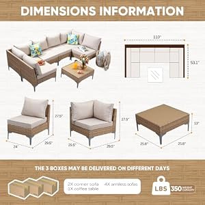 7 Piece Wicker Patio Furniture Set,Outdoor Conversation Sectional Sofa w/Coffee Table,All-Weather Outdoor Sofa with Thick and Anti-Slip Cushions for Deck,Poolside,Garden,Beige 7 Piece Wicker Patio Furniture SetOutdoor Conversation Sectional Sofa wCoffee TableAll Weather Outdoor Sofa with Thick and Anti Slip Cushions for DeckPoolsideGardenBeige