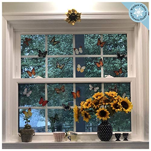 21 Butterfly Window Clings For Glass Windows And Doors | Window Decals For Birds Strikes | Anti Collision Window Stickers Decor | Decorative Butterflies Window Decals For Sliding Glass Doors #TOP1
