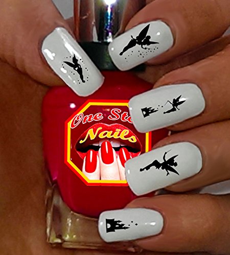 Tinkerbell V1 clear waterslide nail art decals (tattoos). Set of 43 by One Stop Nails.