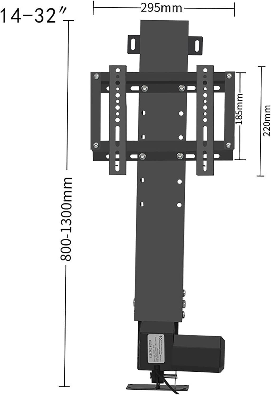 Soporte TV Moderno motorizado, Elevador eléctrico para televisores Pantalla Plana LCD 14 a 32 Pulgadas, con asa y Control Remoto, Dos métodos Control, con Capacidad Carga 82 lb/37,5 kg.