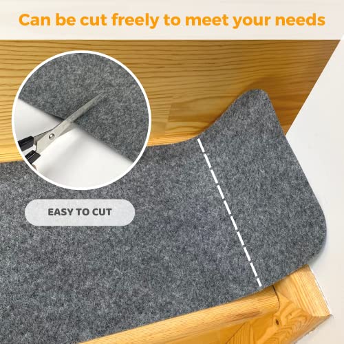 SAVUK Stair Treads for Wooden Steps (15 in Pack) Non Slip Carpet Non Adhesive Kids Elders Pets Safe Rug Slip Resistant Indoor Runner Reusable, Machine Washable Rubber TPR Backing (8\"x 30\", Grey, 15)