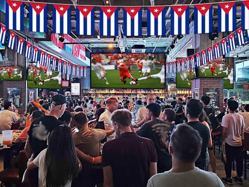Image of Cuba String Flag Pennant Banner - 38 Flags, 42 Feet Small Mini Cuban Flags Bunting Banner for Country Decoration, School, Party, Sports Events