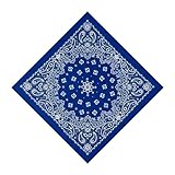 HankieWorld Unisex Bandanas Single Pack Super Soft Cotton 22 inch Cowboy Large Handkerchief with Nice Package(Navy)
