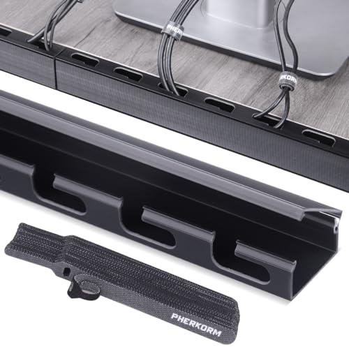 Cable Raceway Kit, PHERKORM Cable Management Under Desk, Integrated Connection Cover Cable...