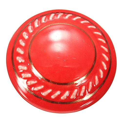 8 SZTUK Niebieski styl chiński Okrągły kształt Jednootworowa ceramiczna klamka do drzwi - Vintage Ręcznie malowana gałka - Niemowlę Dziecięce meble dziecięce Uchwyty do szuflad Dekoracyjne (Czerwony)
