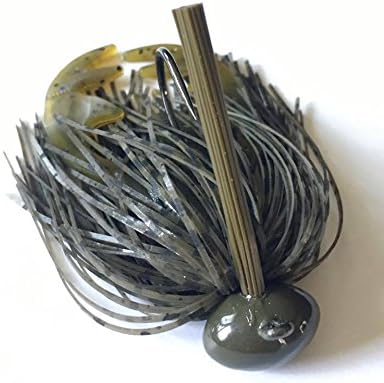 Screwy Lewy Lures Football Bass Jigs with Craw Trailer (Green Pumpkin, 1/2 oz)