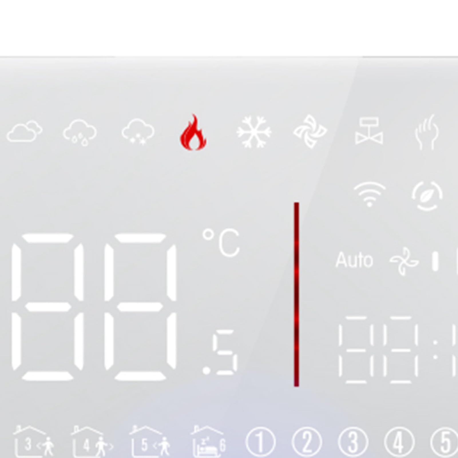 Generic Programowalny Termostat Centralnej Klimatyzacji WiFi Sterowanie Oszczędzaniem Energii dla Domu 1 Szt (WHITE)