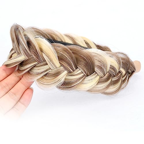 BOBIYA Wide Braided Headband with Teeth Braid Headbands With Teeth for Women Braided Hair Headbands with Tooth (Light Highlighted) - Image 4